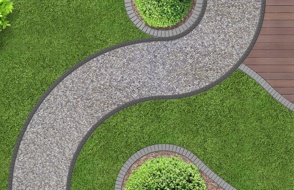 Concrete pathways and garden design variations
