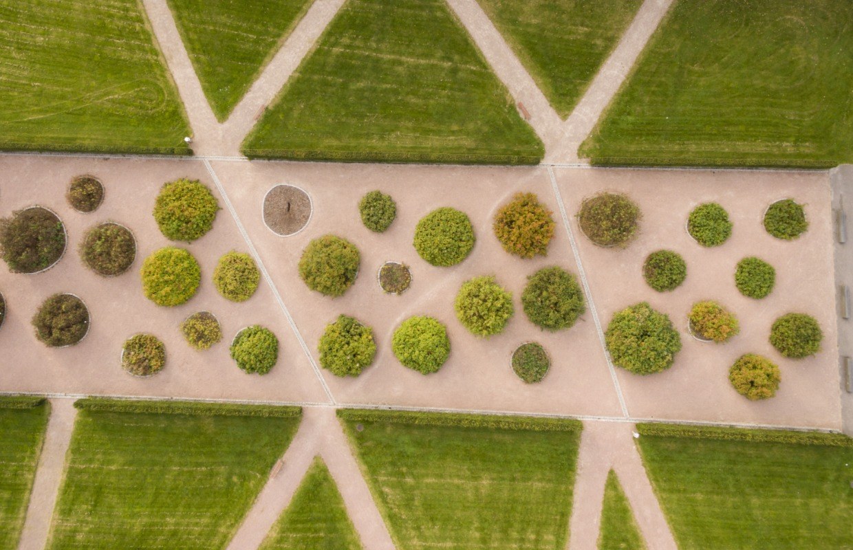 large landscape design arial view